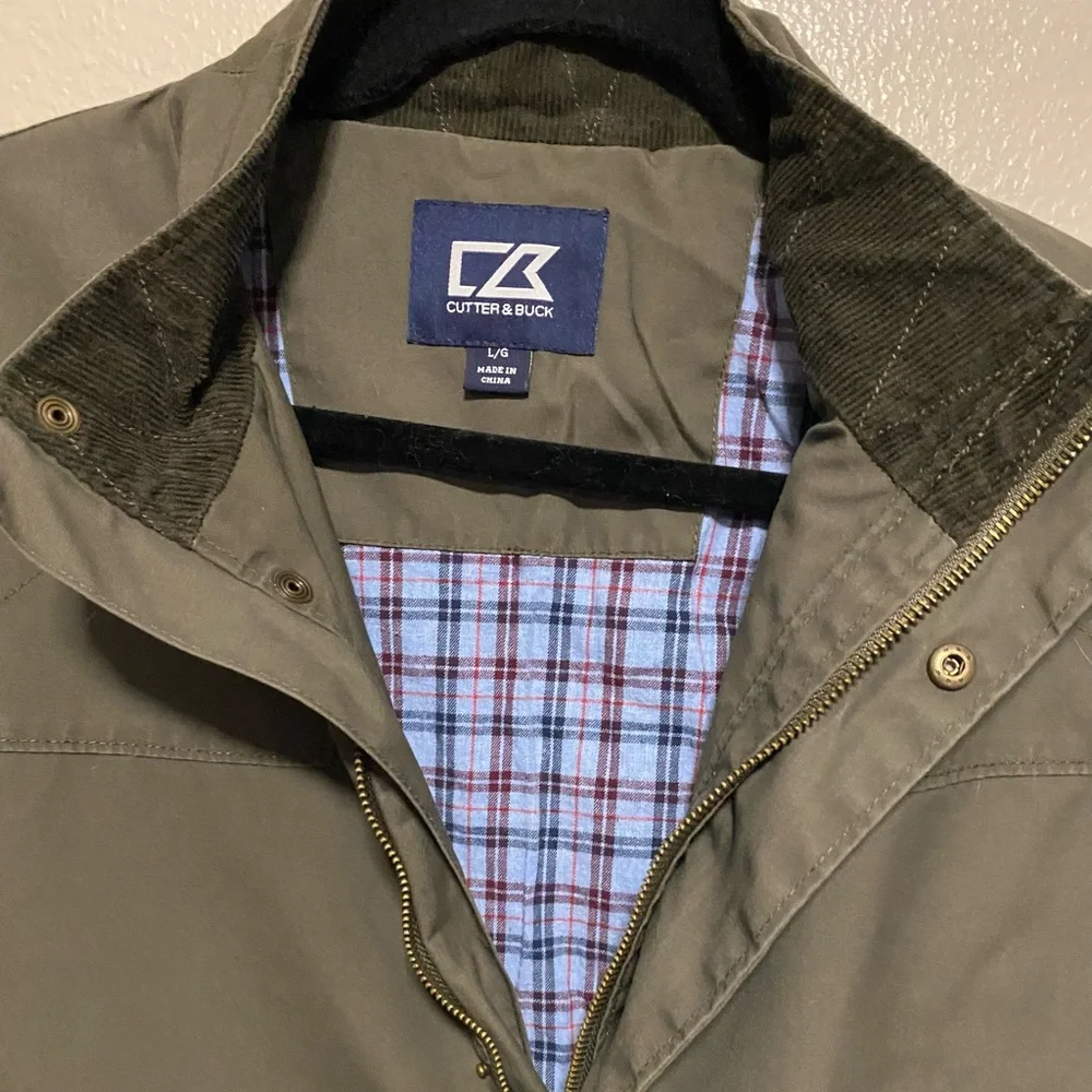 Men’s Cutter & Buck Hunter Green Full-Zip Coat | Lined Utility Jacket | Size L - Picture 5 of 6